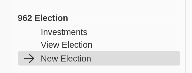 Choose New Election from the left menu.