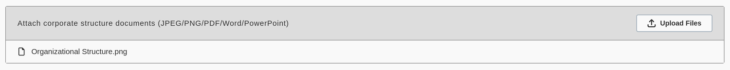 Attached structure documents appear beneath the upload area.