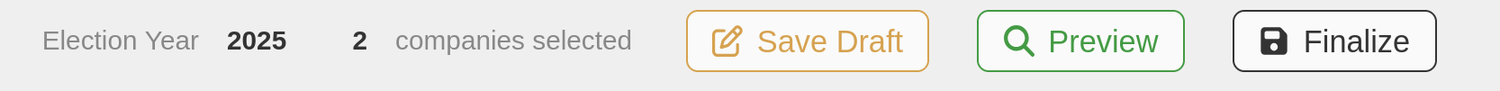 Save Draft, Preview, or Finalize from the election toolbar.